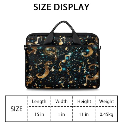 Laptop Shoulder Bag for Women Men, Waterproof Computer Case Messenger Bag Briefcase for Business Office Travel - color: Music Note Symbols
