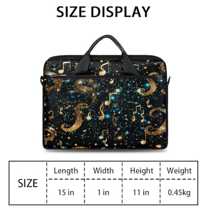 Laptop Shoulder Bag for Women Men, Waterproof Computer Case Messenger Bag Briefcase for Business Office Travel - color: Music Note Symbols