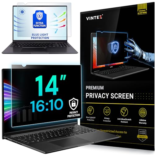 14 Inch 16:10 Privacy Screen for Computer Monitor and Laptop - Anti Glare Protector Film Blue Light Filter Eye Protection - Computer Screen Privacy Shield - size: [1 Pack] 14" DIAGONAL (16:10)