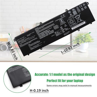 C31N2201 Laptop Battery Replacement for ASUS Vivobook 15 X1504VA X1504ZA Go 15 E1504FA E1504GA 14 OLED X1405VA 16 OLED M1605YA X1605EA X1605PA X1605ZA 14X OLED X1403VA 15X OLED M3504YA 11.55V - size: 10.61*2.82*0.19inch C31N2201