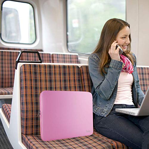 Naukay 15.6 Inch Laptop Sleeve,Resistant Neoprene Laptop Sleeve/Notebook Computer Pocket Case/Tablet Briefcase Carrying Bag - (Pink) - color: pink, size: 15.6 inch