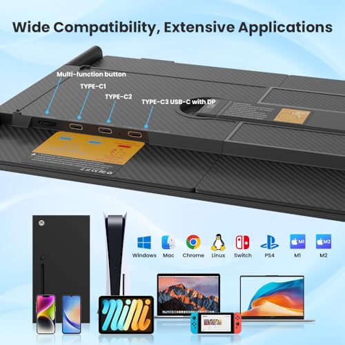 Hyangin Laptop Screen Extender 14-inch, 2026 Upgraded Ultra-Slim 1080P Laptop Monitor Extender, Ultra-Light Dual Screen Portable Monitor for 13-17.3" Laptops, Compatible with Windows/Mac/Linux/Chrome - style: Dual Screen