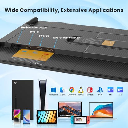 Hyangin Laptop Screen Extender 14-inch, 2026 Upgraded Ultra-Slim 1080P Laptop Monitor Extender, Ultra-Light Dual Screen Portable Monitor for 13-17.3" Laptops, Compatible with Windows/Mac/Linux/Chrome - style: Dual Screen