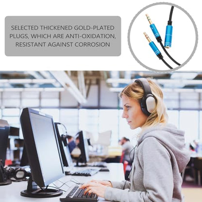 3.5mm Headphone Mic Splitter Cable with Abs Material Reducing Loss Compatible with Phone Headphone on Computer Separate Microphone for Computer and Laptop