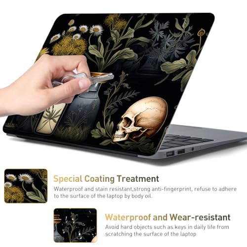 15-15.6 inches Netbook Laptop Skin Sticker Decal Reusable Cover Protector for 11.6 12 13 13.3 14 15 15.4 Notebook Chromebook PC, Scratch-Resistant Waterproof I Black Academia Mystical Green Plant - color: Black Academia Mystical Green Plant
