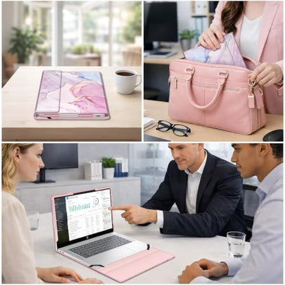 Fintie Protective Case for 14 inch HP/Lenovo/ASUS with Pocket, Pink | Fits for 14'' HP 14-ee, Lenovo IdeaPad 1 Gen 7, ASUS Vivobook 14 X1404, Dell Latitude 3440 - color: Pink