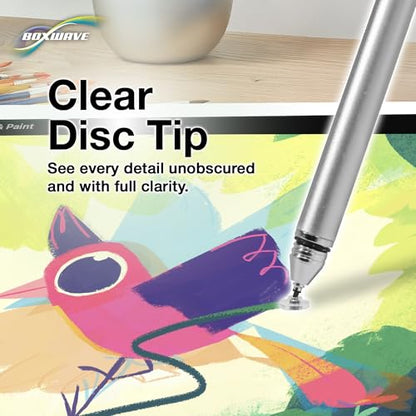 BoxWave Stylus Pen Compatible with Frunsi T11 PRO - FineTouch Capacitive Stylus, Super Precise Stylus Pen - Metallic Silver