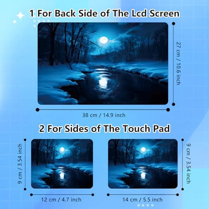 Universal Laptop Skin Sticker Decal for 11.6”12" 13" 13.3" 14" 15" 15.4" 15.6" Reusable Waterproof Scratch-Scratch Resistant Protective Vinyl Laptop Notebook Skin Stickers - Blue Forest Moon - color: Blue Forest Moon