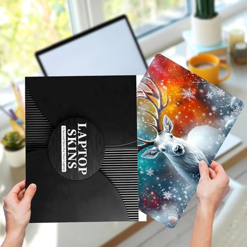 Laptop Skin Sticker for 12.1”-15.6“ Laptops (Fits 13”, 13.3”, 14”, 15”, 15.4”) | Protective Universal Reusable Vinyl Art Decal Cover | Waterproof & Scratch-Resistant-Christmas Deer - color: Christmas Deer