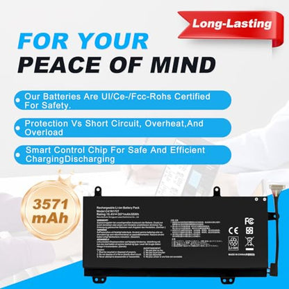 C41N1727 55Wh Laptop Battery Replacement for Asus Zephyrus M GM501 GM501G GM501GM GM501GS ROG GU501 GU501G GU501GM GM501G-SEI006T GM501GS-EI015T GU501GM-BI7N8 GM501GM-EI005T GM501GS-EI003T Notebook