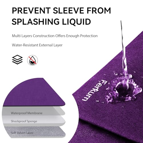 Ferkurn Purple Laptop Sleeve, 14 inch, Compatible with MacBook Pro 2021, Notebook Asus, Acer Chromebook, Handmade, Zipper - color: Purple, size: 14 inch