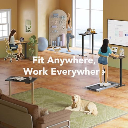 HUANUO 32x19 Inch Small Electric Standing Desk, Adjustable, Black | Compact Home Office Desk, 176lbs Heavy Duty Lifting with 4 Height Presets. M8 Screw Holes Ready for DIY Mobile Wheels - color: Black, size: 32" X 19"