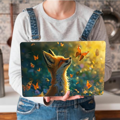 Universal Laptop Skin Sticker with 2 Wrist Pad Skins, Waterproof Scratch Resistant Vinyl Laptop Cover Decal, Cut to Fit for 11–15.6 Inch MacBook HP Dell Lenovo, Fox - color: Fox