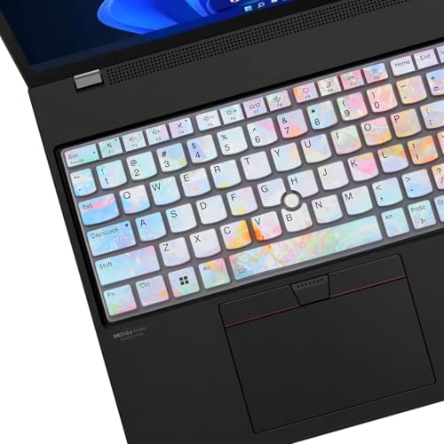 Keyboard Cover for Lenovo ThinkPad E16 Gen 1 16", Thinkpad T16 P16 P16v P16s Gen 2/Gen 1 16", Thinkpad L15 Gen 4/3 15.6" (Not Fit Thinkpad Z16, L15 Gen 2/1)-Iridescent - color: Iridescent