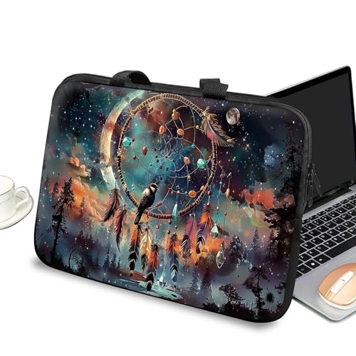 Universal Laptop Case Sleeve 10 inch with Handle and Zipper, Kids Tablet Carrying Case Messenger Bag Portable Tote Bag for 7-10 inch iPad/Notebook/eBook/Readers, Dreamcatcher - color: Dreamcatcher, size: 10 inch