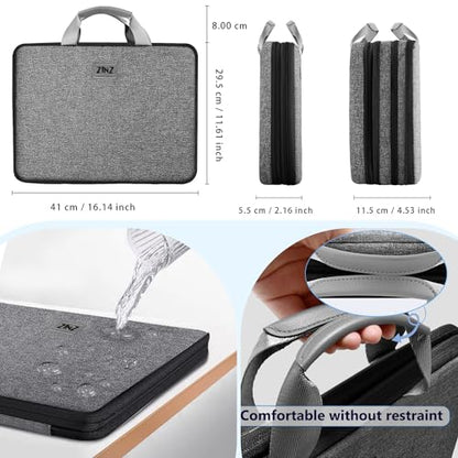 ZINZ Expandable Laptop Case 15.6 Inch Sleeve, Protective Carrying Case Compatible with MacBook Neo 16", MacBook Pro 16"/15.4", Dell XPS 16" and Most 15" 15.6" 16" Notebook，G01BK01 - color: G01bk01, size: 15-16"