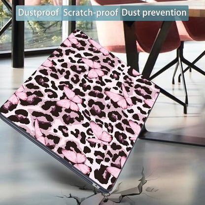 Mektron for 2026/2025/2024/2023 MacBook Air 15 INCH M5 A3448 /M4 A3241 /M3 A3114 /M2 A2941 Case, Printed Plastic Hard Shell Cover with 15.3" Liquid Retina Display Touch ID, Leopard Pink Butterfly - color: Leopard Pink Butterfly