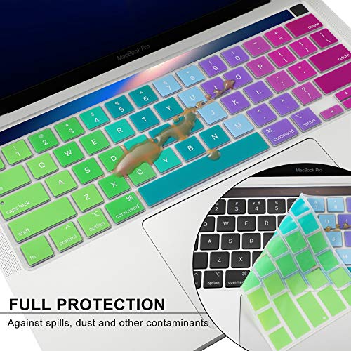 Allinside Soft Silicone Keyboard Cover for MacBook Pro 13 inch (A2338 M1 A2251 A2289, 2020–2023) & MacBook Pro 16 inch (A2141, 2019–2020) with Touch Bar & Touch ID, US Layout, Rainbow - color: 02 Rainbow, size: 2019-2020 Macbook Pro 13/16