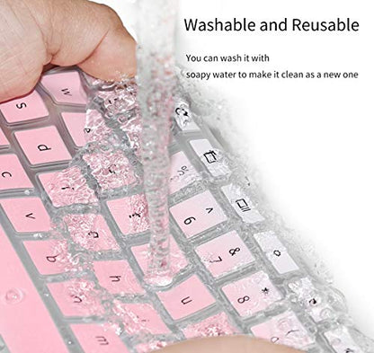 CaseBuy Keyboard Cover for ASUS Chromebook Flip C433 C433TA C434 2 in 1 14" Laptop, ASUS Chromebook C302CA/C403/C423NA/C425TA/C434TA-DH342T DSM4T DS384T C523NA - Ombre Pink