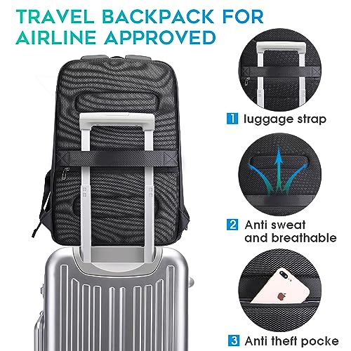 BANGE Business Smart Backpack Waterproof fit 15.6 Inch Laptop Backpack with USB Charging Port,Travel Durable Backpack - color: White