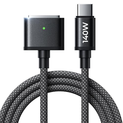 LISEN 140W Magnetic Safe 3 Cable for MacBook Air/Pro Charger Cord (6.6FT Black), USB C to Magnetic 3 Cable for MacBook Air/Pro (15''/13'' M3 2024, 15" M2 2023, 13" M2 2022) - color: Black, size: 6.6FT
