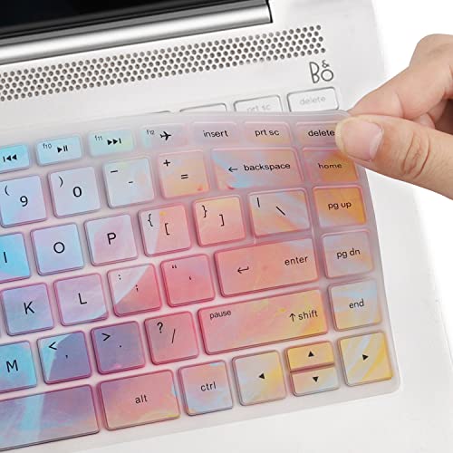 Keyboard Cover for HP Pavilion/HP Laptop 14-dk 14m-dh 14-dq 14-cd/ce/cf 14-dq0052dx dq2053cl dq0002dx 14-dq5043cl 14-cf2112wm 14-dk1003dx 14-ce3065st 14-fq0039ms 14-dh2097nr 14t-dq200 dq300 - color: Colorful