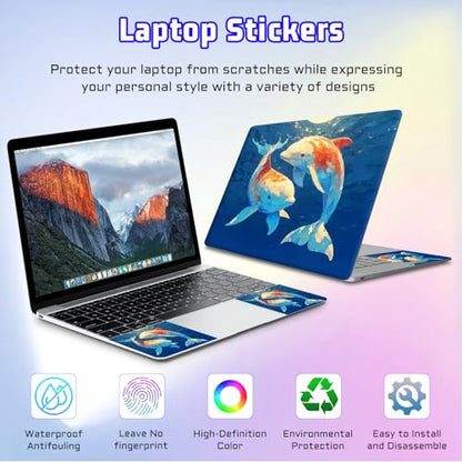 Universal Laptop Skin Sticker Decal, Compatible with MacBook HP Dell Lenovo 12"-15.6", Reusable Vinyl Notebook Cover 3PCS Set, High-Recognition Film-Ocean Dolphin - color: Ocean Dolphin