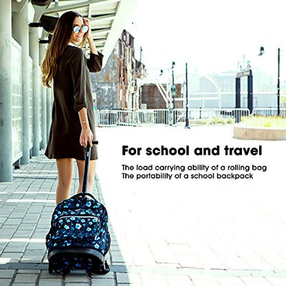 J World Sundance Laptop Rolling Backpack for Girls Boys. Roller Bookbag with Wheels, 20 Inch, Galaxy - color: Galaxy