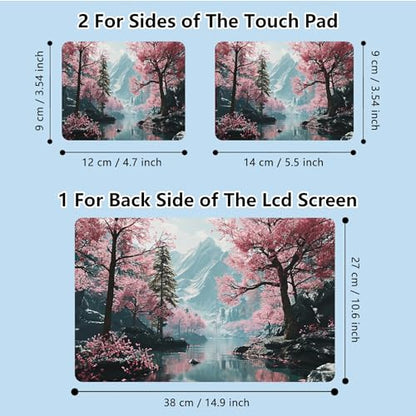 Universal Laptop Skin Sticker with 2 Wrist Pad Skins, Waterproof Scratch Resistant Vinyl Laptop Cover Decal, Cut to Fit for 11–15.6 Inch MacBook HP Dell Lenovo, Cherry Tree - color: Cherry Tree