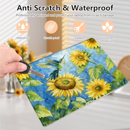 Laptop Skin Sticker Decal 15.6 Inch,12 13 13.3 14 15 15.6 in Laptop Netbook Skins for Notebook,Art Decal Removable Waterproof Scratch Resistant,Universal Vinyl Cover,Bird Sunflower Watercolor - color: Bird Sunflower Watercolor