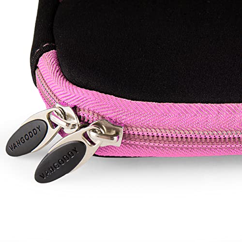 Neoprene Laptop Case | Lightweight Travel Protection | 13" Notebook Compatible Water Resistant Tech Sleeve (Baby Pink) - color: Black/baby Pink