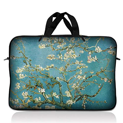 Laptop Skin Shop 8" - 10.2" Neoprene Laptop Sleeve Bag Carrying Case with Handle - Almond Trees - color: Almond Trees, size: 8 in -10.2 in