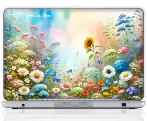 Custom Design Personalized Laptop Skin Sticker Cover Art Decal, Customize with Your Name or Text (12 Inch, Wild Flower Painting) - color: 3618, size: 12 Inch