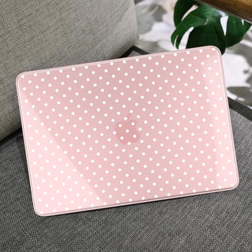 MEEgoodo Printed Case for New MacBook Neo 13 Case inch 2026 Release Model A3404, Laptop Hard Shell with Keyboard Cover & Screen Protector & USB-C Adapter, Blush & White Polka Dots - color: Blush & White Polka Dots