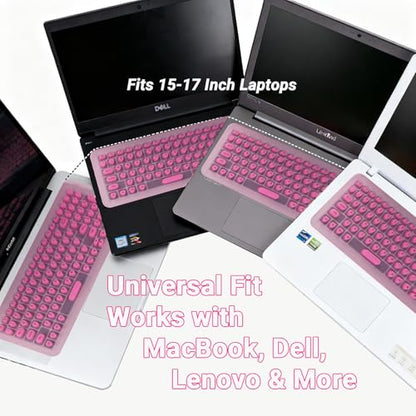 Long Nail Keyboard Stickers & Cover for Long Nails - 119 Keys Set, Fits 15-17 Inch Laptops, Portable Plastic Storage Case, Ideal Gift (HotPink) - color: HotPink