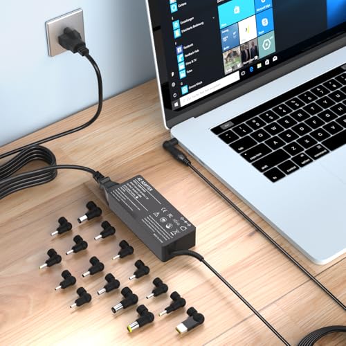 90W Universal AC Adapter Laptop Charger Compatible with HP Lenovo Dell Acer Asus IBM Toshiba Samsung Sony Fujitsu Gateway Notebook Ultrabook Chromebook Power Supply Cord with 16 Tips