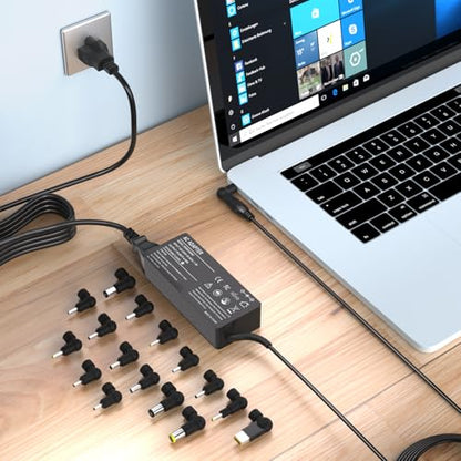 90W Universal AC Adapter Laptop Charger Compatible with HP Lenovo Dell Acer Asus IBM Toshiba Samsung Sony Fujitsu Gateway Notebook Ultrabook Chromebook Power Supply Cord with 16 Tips