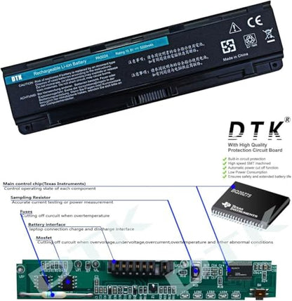 DTK PA5024U-1BRS Battery Replacement for Toshiba P/N PA5025U-1BRS PA5026U-1BRS PA5023U-1BRS PA5027U-1BRS PABAS260 PABAS261 PABAS259 PABAS262 PABAS263 Laptop Netbook Computer Satellite L850 10.8V