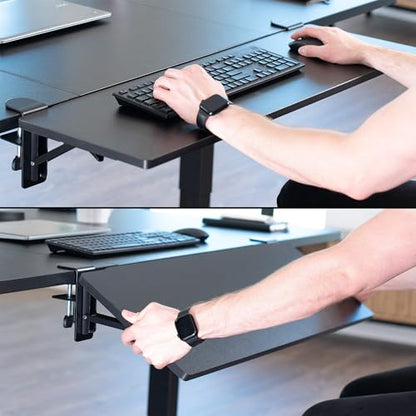 VIVO Black Clamp-on 36 x 12 in Desk Extender, DESK-EXT36 | Foldable, Wrist Support Arm Rest, Office Keyboard Tray, Side Table Extension Attachment - size: 36 x 12", style: Extender