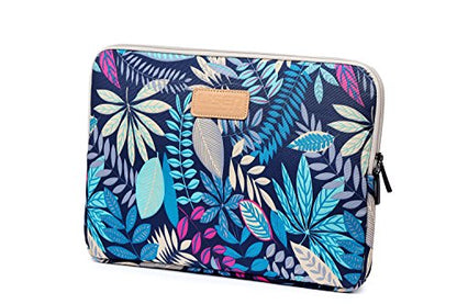 BSLVWG 11.6 Inch Laptop Sleeve Multi-Color & Size Choices Case/Water-Resistant Neoprene Notebook Computer Pocket Tablet Briefcase Carrying Bag/Pouch Skin Cover - color: Blue Leaves, size: 11.6 inch