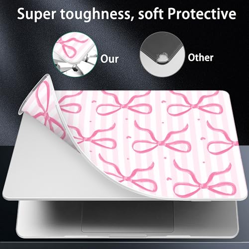 for 2026 MacBook Air 13-inch Laptop Case M5 2026 M4 2025 M3 2024 M2 2022 Release Model A3449 A3240 A3113 A2681, Hard Shell Cover for MacBook Air 13.6 inch, Bows-Stripe - color: Bows-Stripe