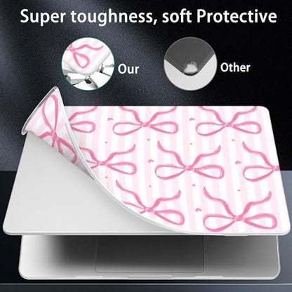 for 2026 MacBook Air 13-inch Laptop Case M5 2026 M4 2025 M3 2024 M2 2022 Release Model A3449 A3240 A3113 A2681, Hard Shell Cover for MacBook Air 13.6 inch, Bows-Stripe - color: Bows-Stripe