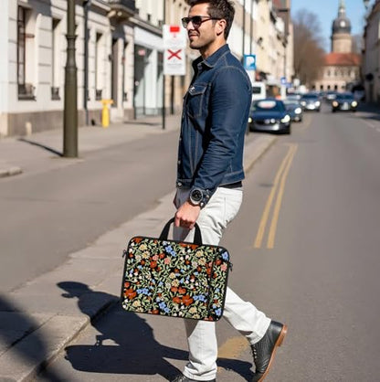 10 inch Messenger Bag Carrying Case with Handle Accessory Pocket Fits 7 to 10-Inch Laptops/Notebook/Kids Tablet (7-10.2 inch, Flowers2) - color: Flowers2, size: 7-10.2 inch