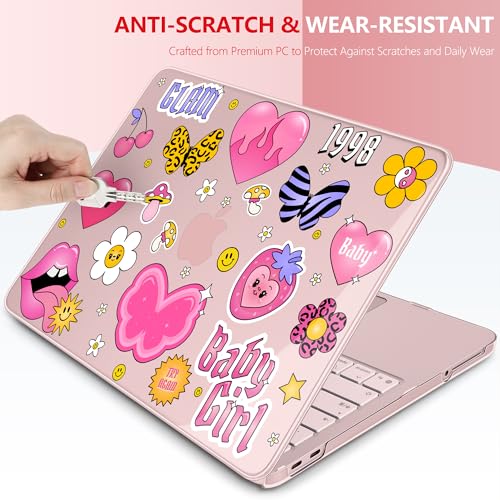 Batianda Case for MacBook Neo 13 Inch 2026 Model A3404, Y2K Sticker | 4-in-1 Laptop Accessories Bundle with Y2K Sticker Design, Ultra Slim Hard Shell for Girls, Teens and Fun Style Lovers - color: Y2K Sticker Bomb