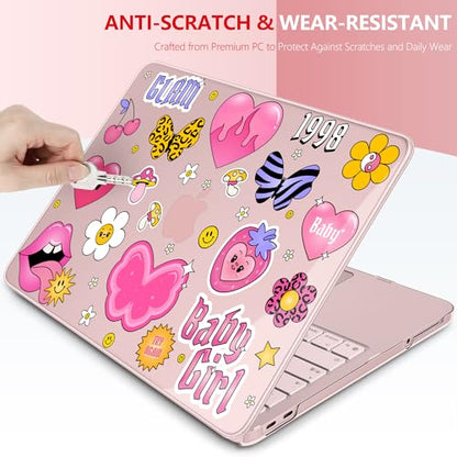 Batianda Case for MacBook Neo 13 Inch 2026 Model A3404, Y2K Sticker | 4-in-1 Laptop Accessories Bundle with Y2K Sticker Design, Ultra Slim Hard Shell for Girls, Teens and Fun Style Lovers - color: Y2K Sticker Bomb