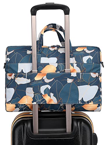 Laptop Shoulder Bag15.6inch women men Waterproof 16inch Computer Bags Women Business Office Work Bag Briefcase 14 inch case - color: Leaves