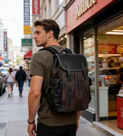 KingTo Luxury Anti Theft Laptop Backpack for Men, Waterproof Travel Bag | Laptop-ready business layout, anti-theft design and waterproof claim support office commute, travel and campus use - color: B-brown