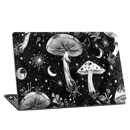 Universal Laptop Skin Sticker with 2 Wrist Pad Skins, Waterproof Scratch Resistant Vinyl Laptop Cover Decal, Cut to Fit for 11–15.6 Inch MacBook HP Dell Lenovo, Mushroms Night - color: Mushroms Night