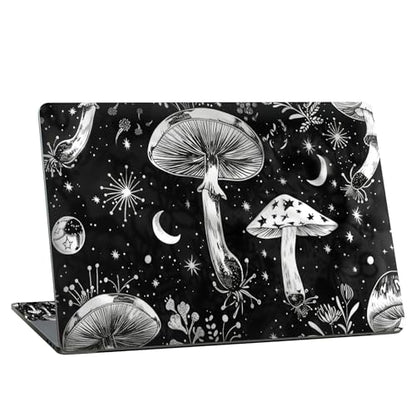 Universal Laptop Skin Sticker with 2 Wrist Pad Skins, Waterproof Scratch Resistant Vinyl Laptop Cover Decal, Cut to Fit for 11–15.6 Inch MacBook HP Dell Lenovo, Mushroms Night - color: Mushroms Night