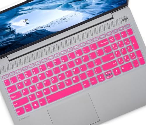 Keyboard Cover for Lenovo IdeaPad 1 1i 15.6" 15ijl7 15alc7 15iau7 15ada07 / ThinkBook 15 G2 G3 / V15 G4 G3 G2, Lenovo Yoga 7i / IdeaPad Flex 5 / IdeaPad Flex 5i / IdeaPad Slim 5 16" Skin - Hot Pink